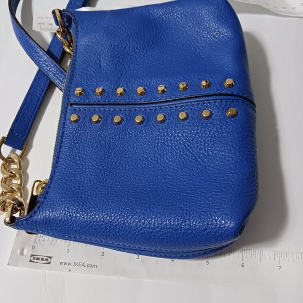 Michael Kors STUD ASTOR LEATHER CROSSBODY Royal Blue - Picture 14 of 14